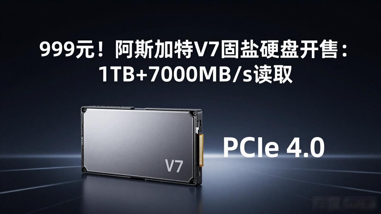 999元！阿斯加特V7固态硬盘开售：1TB+7000MB/s读取