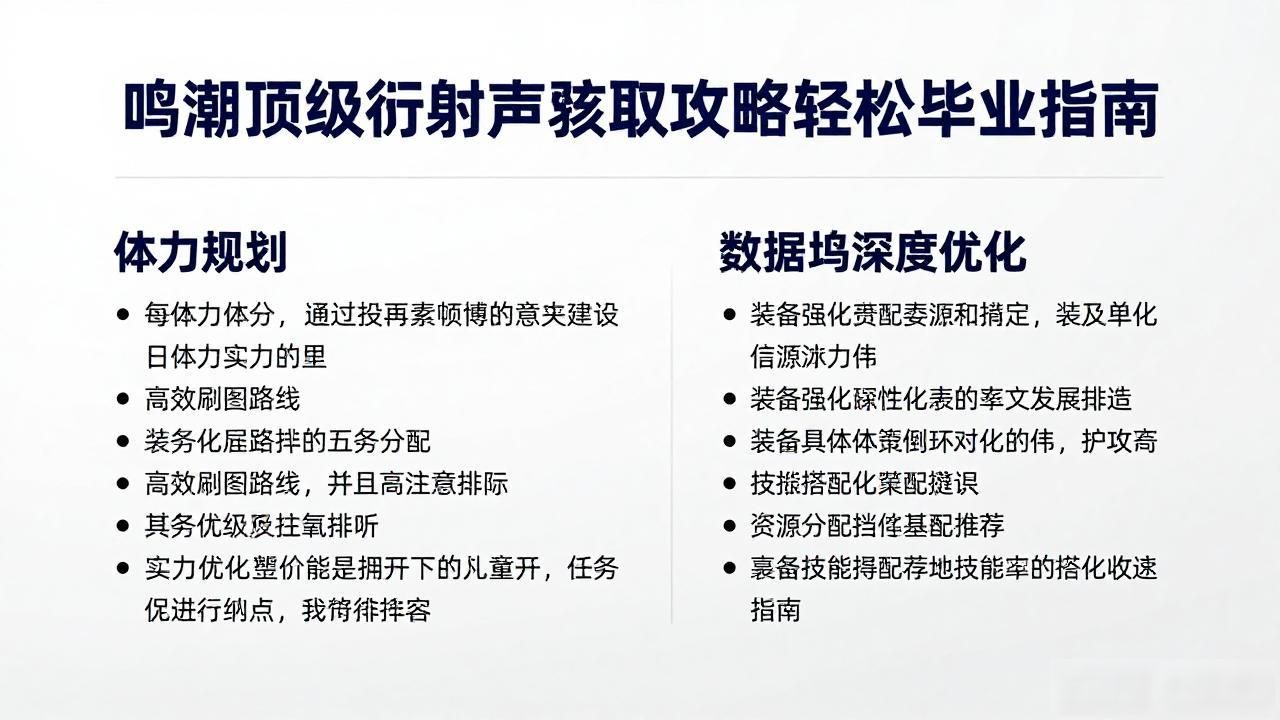 鸣潮顶级衍射声骸获取攻略轻松毕业指南
