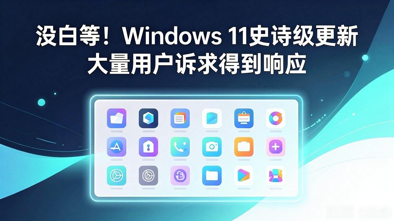 没白等！Windows 11史诗级更新 大量用户诉求得到响应