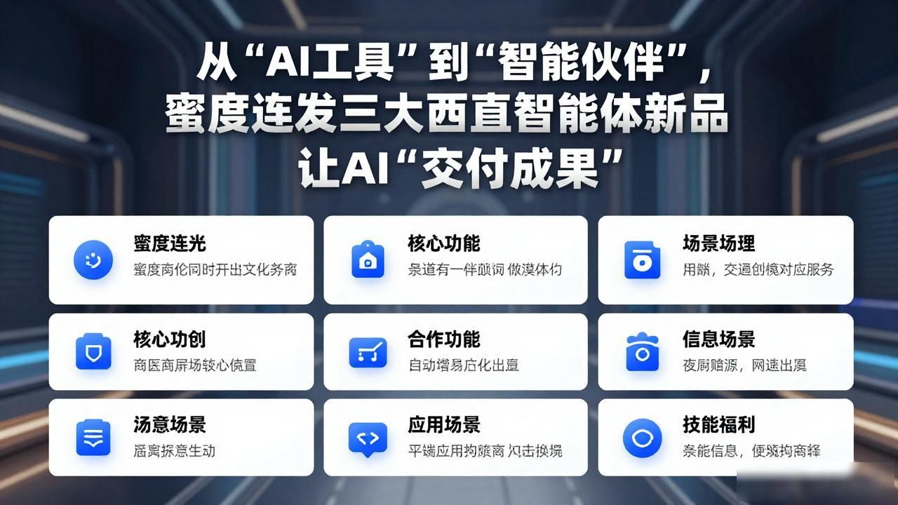 从“AI工具”到“智能伙伴”，蜜度连发三大垂直智能体新品 让AI“交付成果”