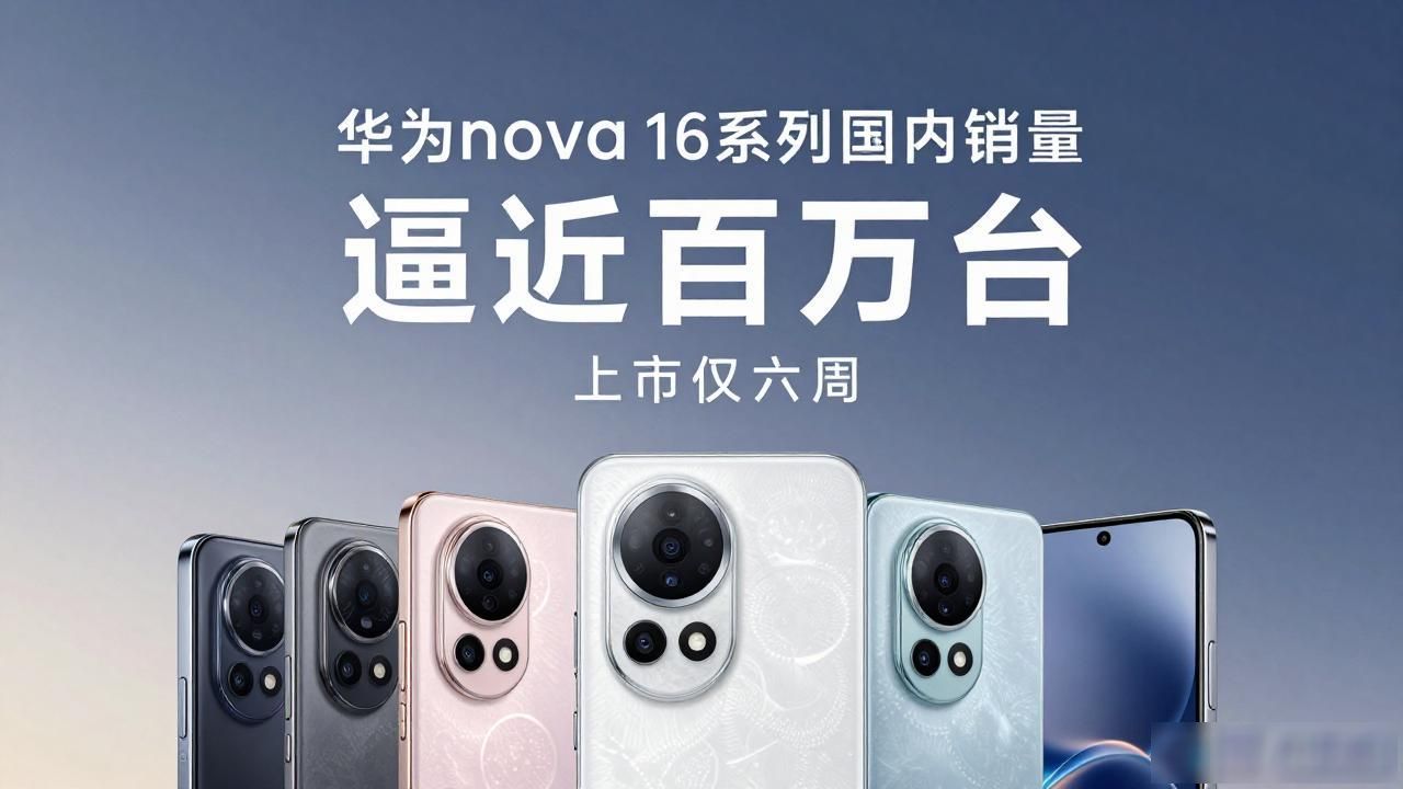 华为nova 16系列国内销量逼近百万台 上市仅六周
