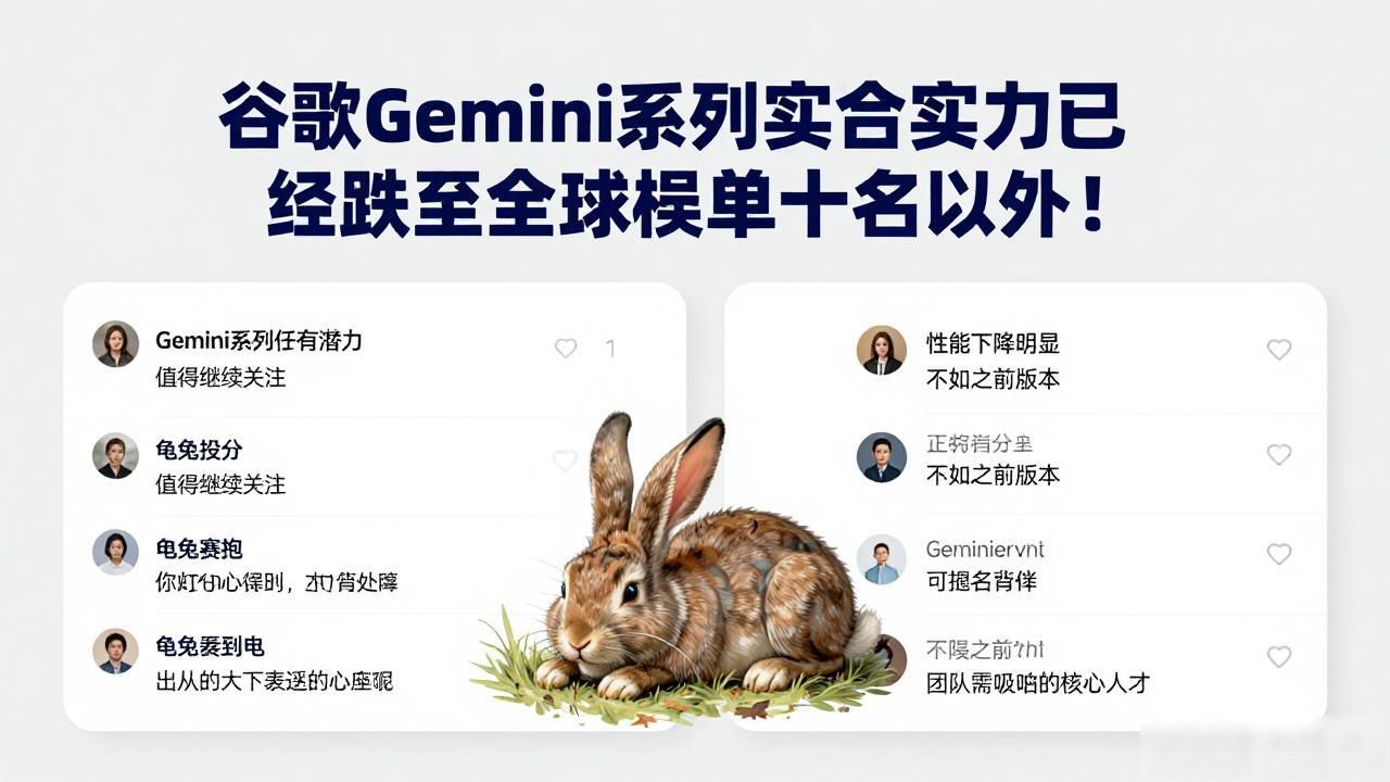 谷歌Gemini系列综合实力已经跌至全球榜单十名以外！