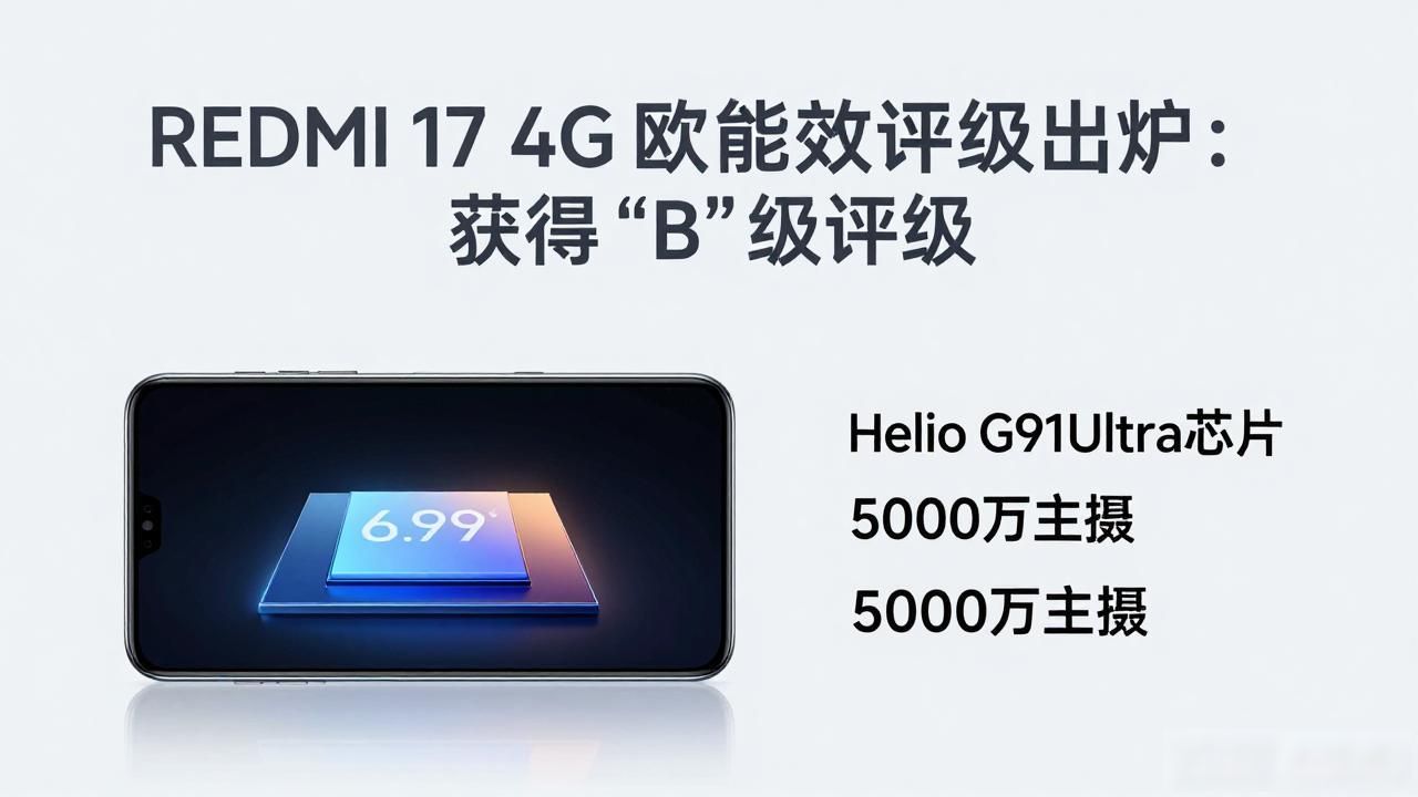 REDMI 17 4G欧盟能效评级出炉：获得“B”级评级