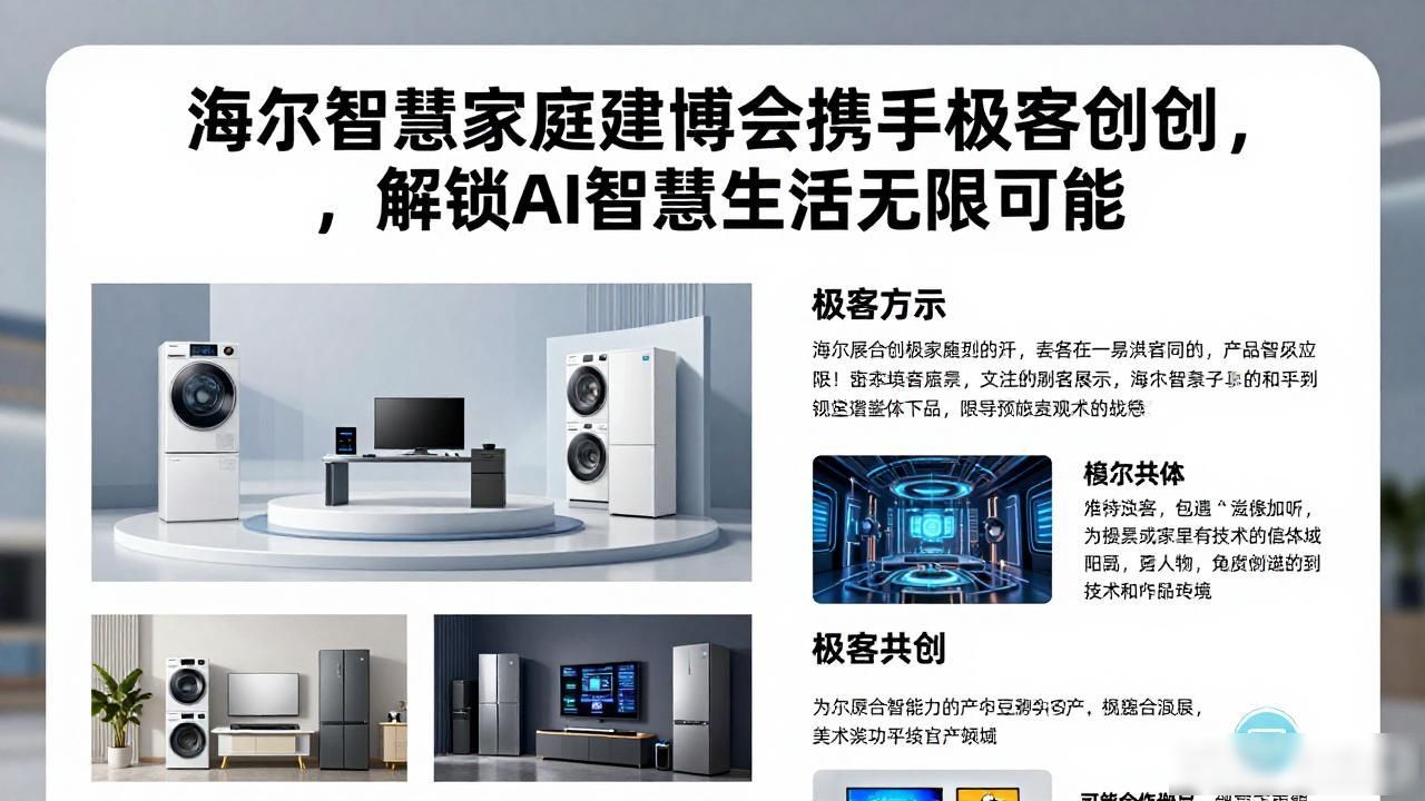 海尔智慧家庭建博会携手极客共创，解锁AI智慧生活无限可能