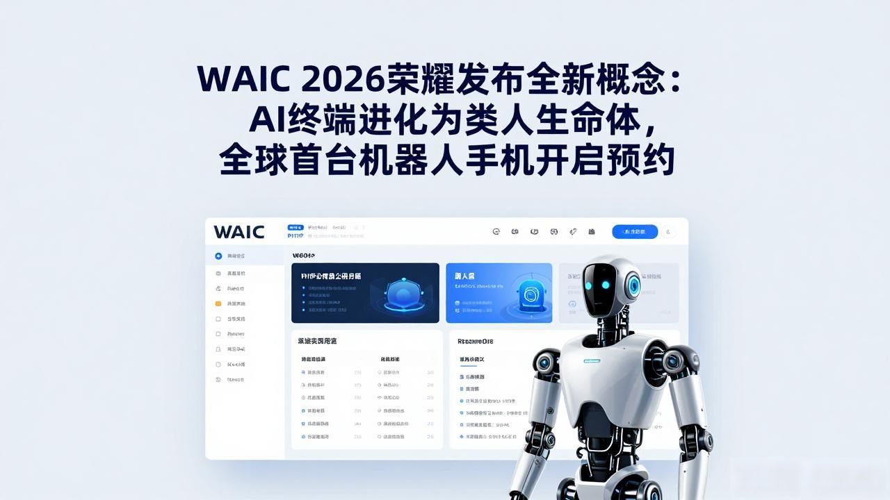 WAIC 2026荣耀发布全新概念：AI终端进化为类人生命体，全球首台机器人手机开启预约
