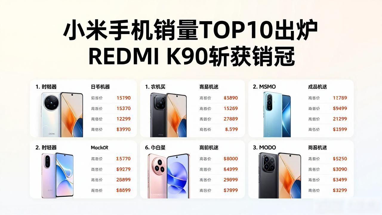 小米手机销量TOP10出炉 REDMI K90斩获销冠