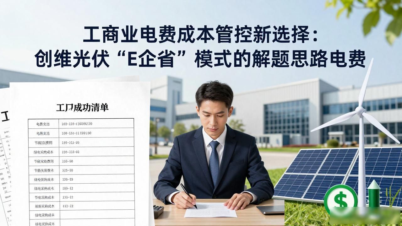工商业电费成本管控新选择：创维光伏"E企省"模式的解题思路电费，是工厂成本清单上最"刚性"的一项