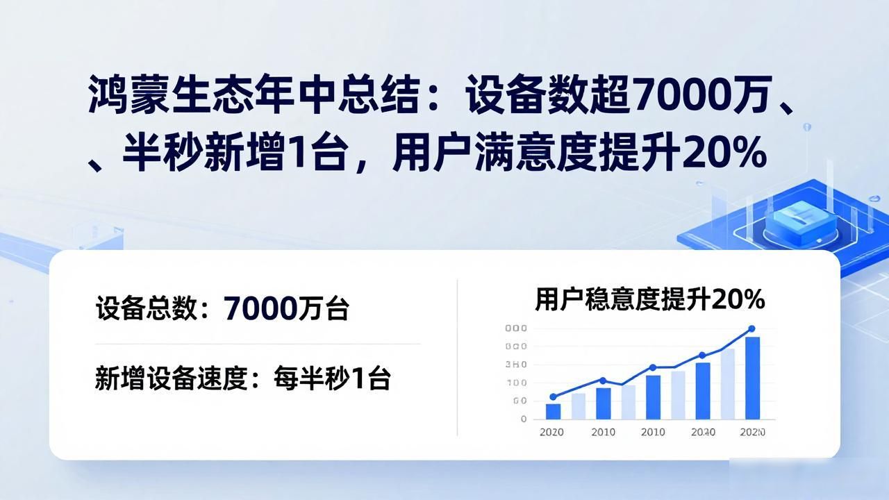 鸿蒙生态年中总结：设备数超7000万、半秒新增1台，用户满意度提升20%