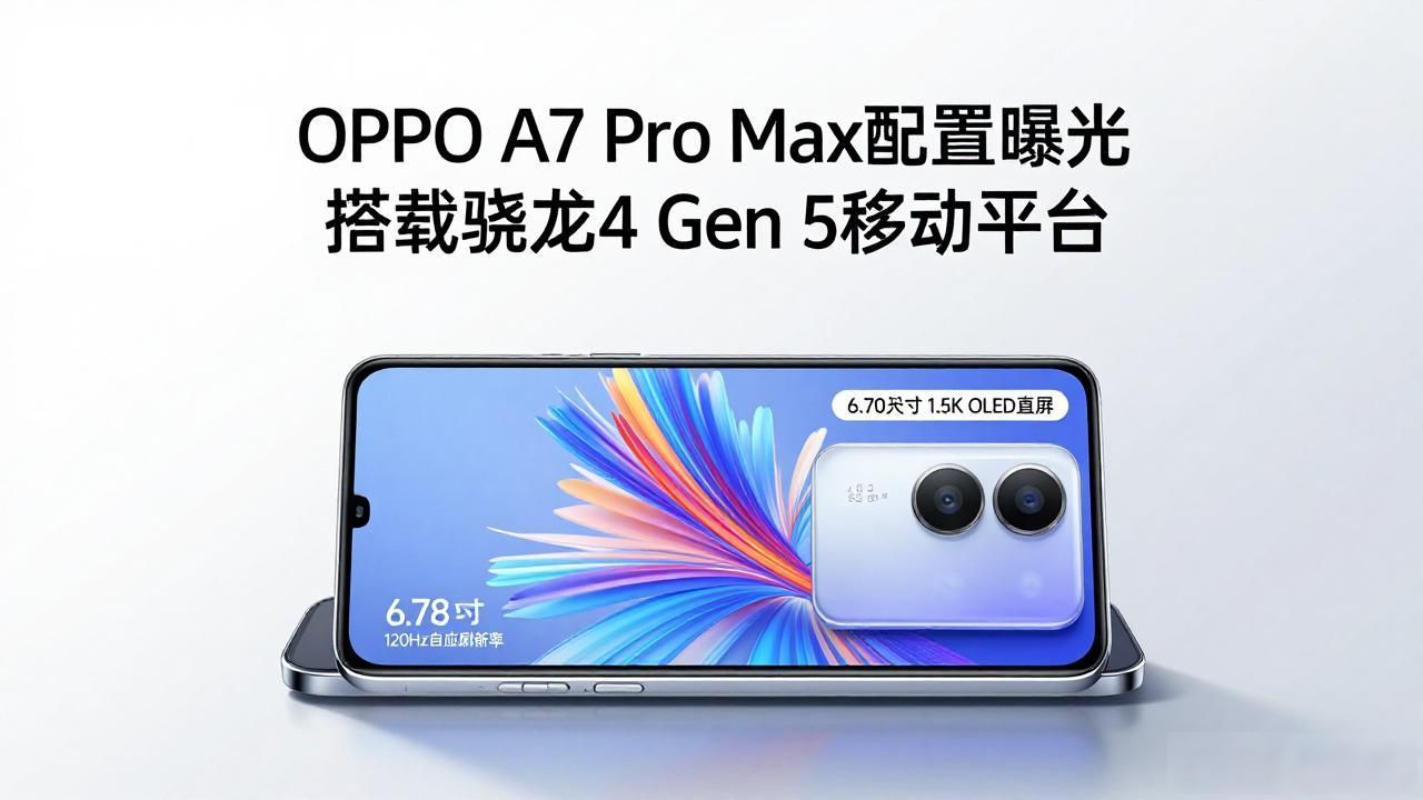 OPPO A7 Pro Max配置曝光 搭载骁龙4 Gen 5移动平台