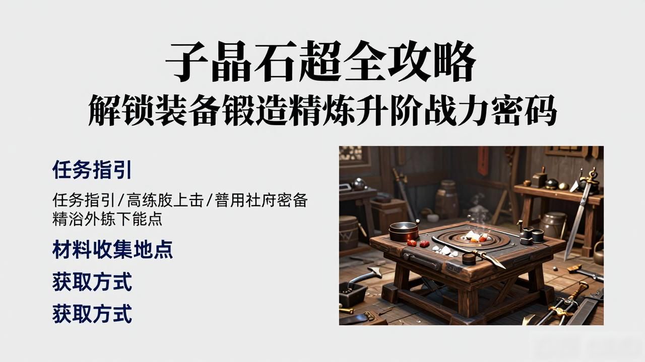 子晶石超全攻略 解锁装备锻造精炼升阶战力密码